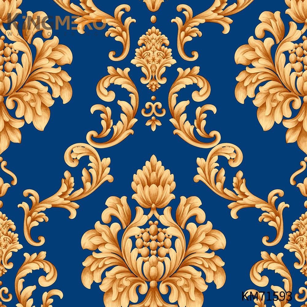 KINGMERO PVC Durable bedroom wallpaper ideas Deep Embossed European Photo studio 0.53*9.5M(±5%) Flowers Wallpaper SKU:KM71593