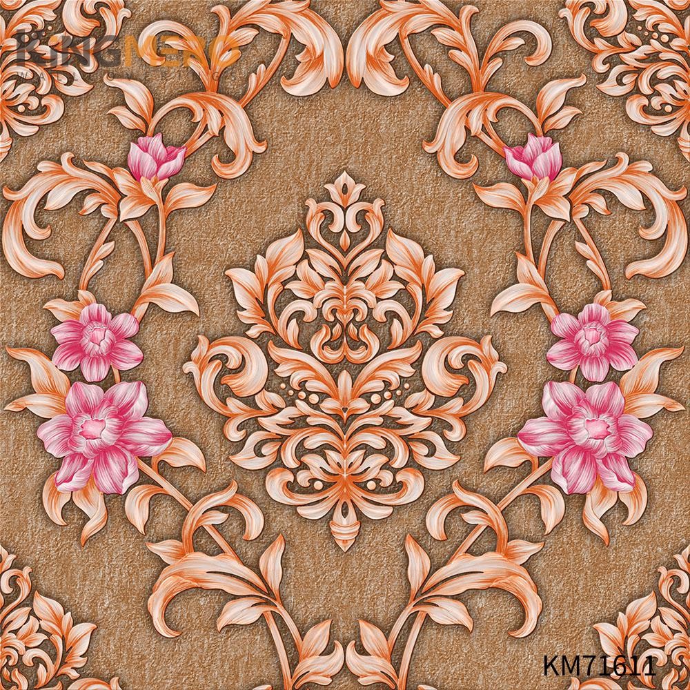 KINGMERO PVC Durable European Deep Embossed Flowers Photo studio 0.53*9.5M(±5%) wallpaper homes Wallpaper SKU:KM71611
