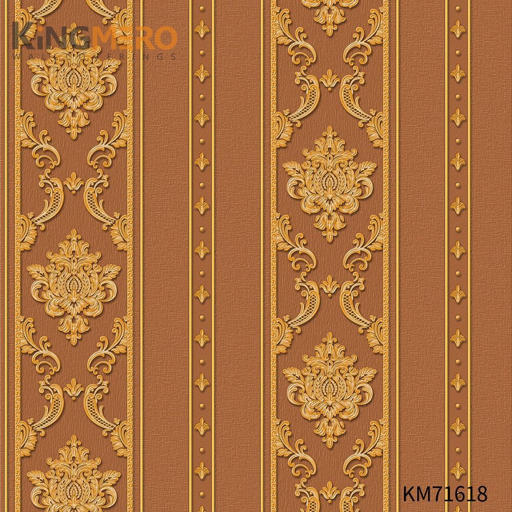 KINGMERO Durable PVC Flowers Deep Embossed European Photo studio 0.53*9.5M(±5%) wallpaper house design Wallpaper SKU:KM71618