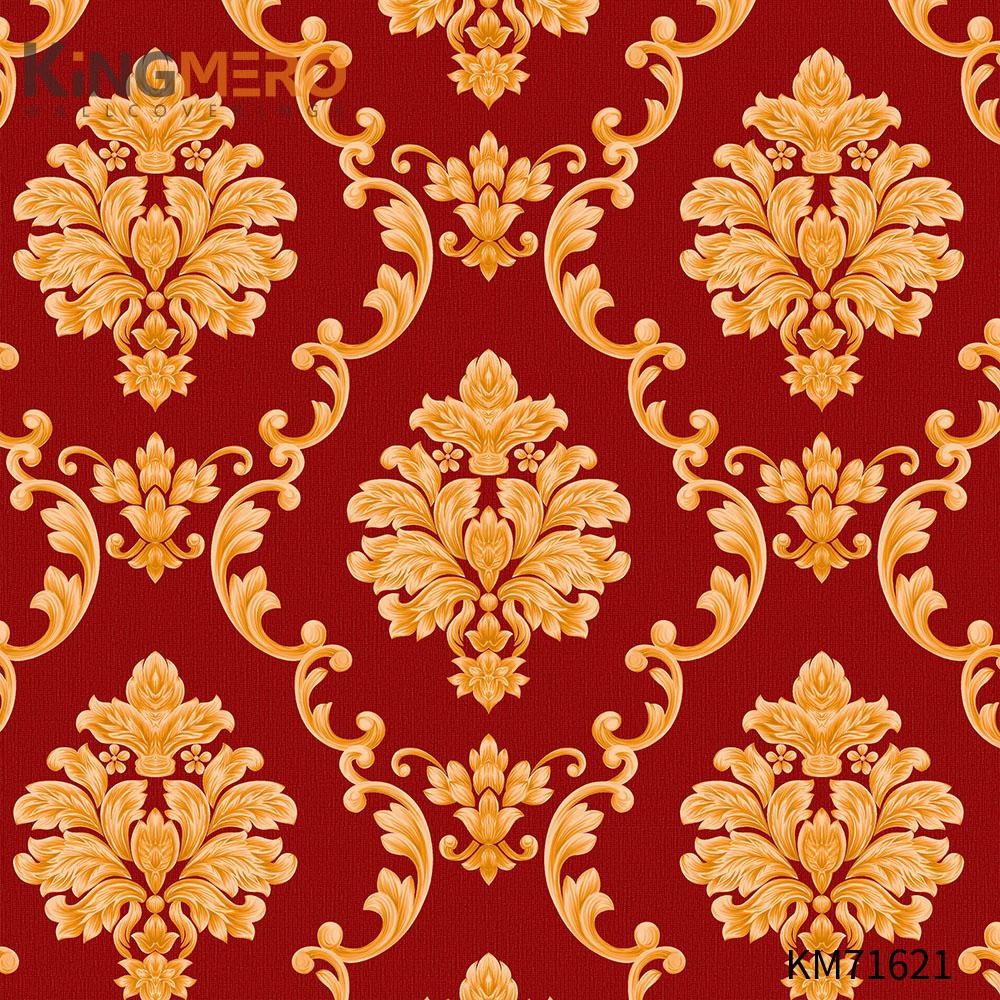 KINGMERO Durable PVC 0.53*9.5M(±5%) designer wallpaper walls European Photo studio Flowers Deep Embossed Wallpaper SKU:KM71621
