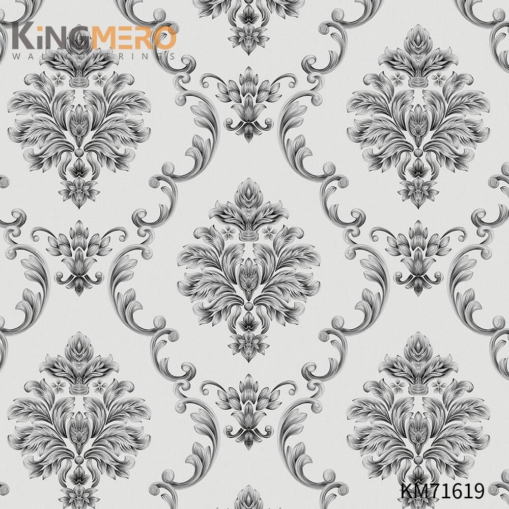 KINGMERO 0.53*9.5M(±5%) wallpaper in home decor Flowers Deep Embossed European Photo studio Durable PVC Wallpaper SKU:KM71619