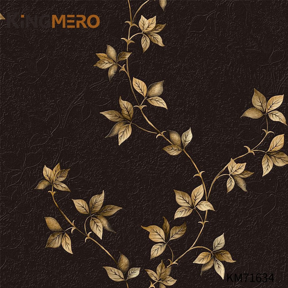 KINGMERO Deep Embossed European Photo studio 0.53*9.5M(±5%) wallpaper grey and yellow Flowers Durable PVC Wallpaper SKU:KM71634