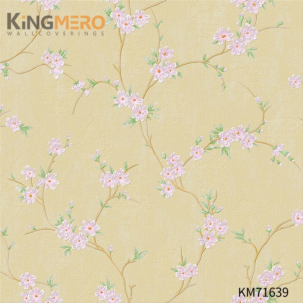 KINGMERO design of wallpaper Durable Flowers Deep Embossed European Photo studio 0.53*9.5M(±5%) PVC Wallpaper SKU:KM71639