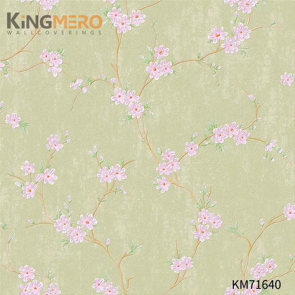 KINGMERO modern wallpaper online Durable Flowers Deep Embossed European Photo studio 0.53*9.5M(±5%) PVC Wallpaper SKU:KM71640