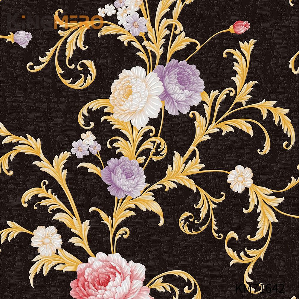 KINGMERO wallpaper for house price Durable Flowers Deep Embossed European Photo studio 0.53*9.5M(±5%) PVC Wallpaper SKU:KM71642
