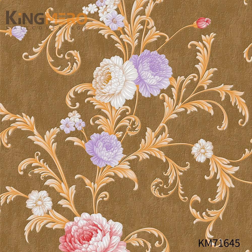 KINGMERO wallpaper borders for sale Durable Flowers Deep Embossed European Photo studio 0.53*9.5M(±5%) PVC Wallpaper SKU:KM71645