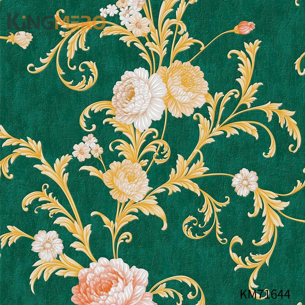 KINGMERO fashion wallpaper for home Durable Flowers Deep Embossed European Photo studio 0.53*9.5M(±5%) PVC Wallpaper SKU:KM71644