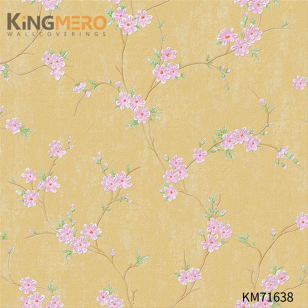 KINGMERO Durable Flowers PVC Deep Embossed European Photo studio 0.53*9.5M(±5%) house design wallpaper Wallpaper SKU:KM71638