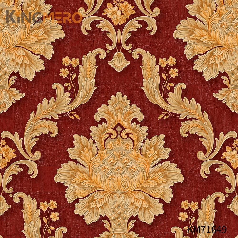 KINGMERO wallpaper for walls room Durable Flowers Deep Embossed European Photo studio 0.53*9.5M(±5%) PVC Wallpaper SKU:KM71649