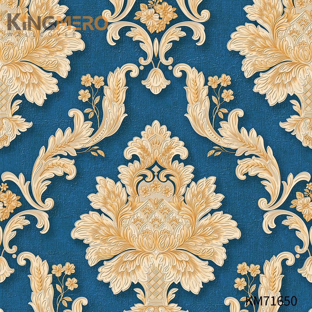 KINGMERO home wallpaper ideas Durable Flowers Deep Embossed European Photo studio 0.53*9.5M(±5%) PVC Wallpaper SKU:KM71650