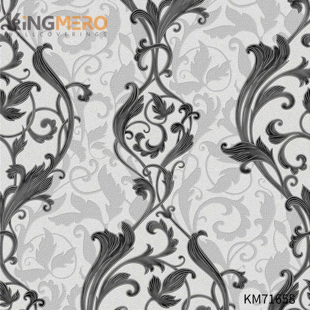 KINGMERO where sells wallpaper Durable Flowers Deep Embossed European Photo studio 0.53*9.5M(±5%) PVC Wallpaper SKU:KM71658