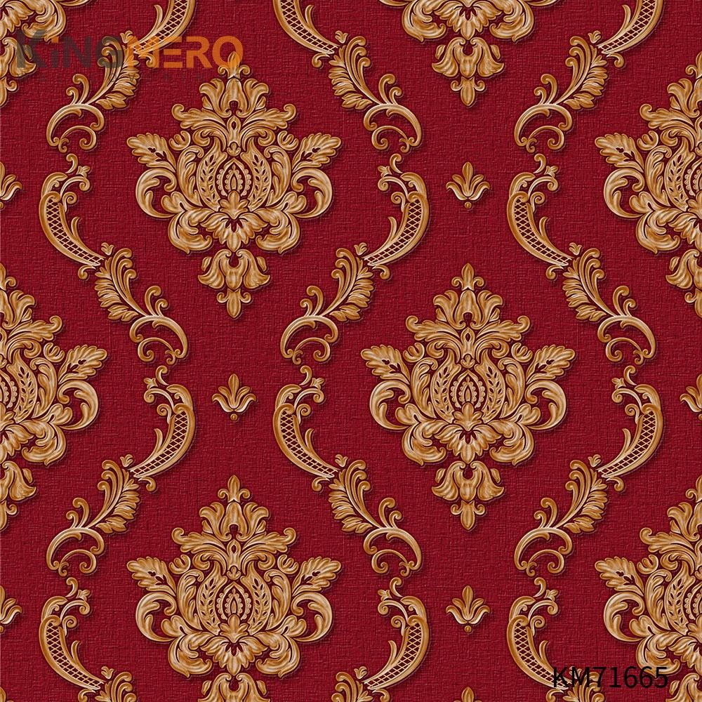 KINGMERO where buy wallpaper Durable Flowers Deep Embossed European Photo studio 0.53*9.5M(±5%) PVC Wallpaper SKU:KM71665