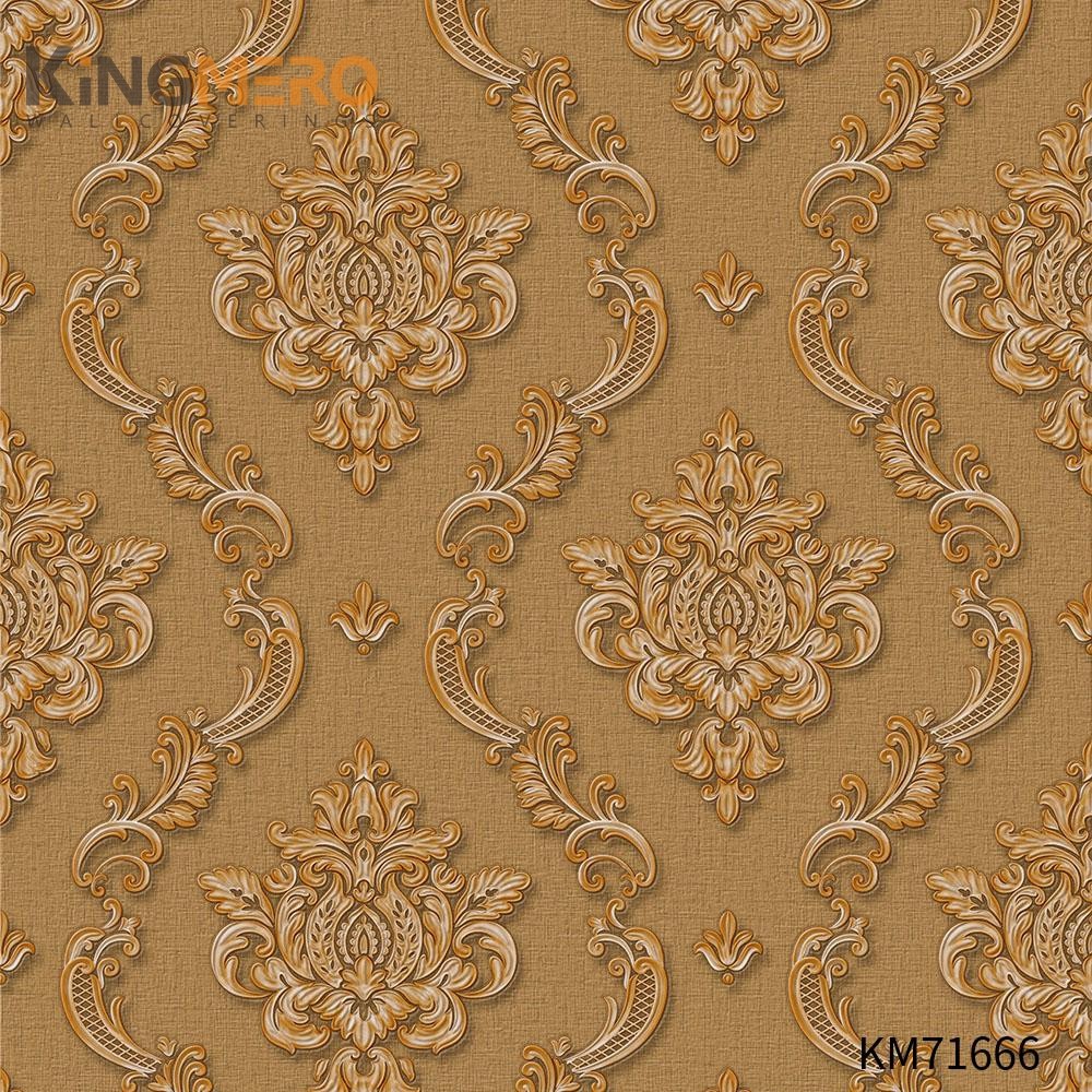 KINGMERO wallpaper for your bedroom Durable Flowers Deep Embossed European Photo studio 0.53*9.5M(±5%) PVC Wallpaper SKU:KM71666