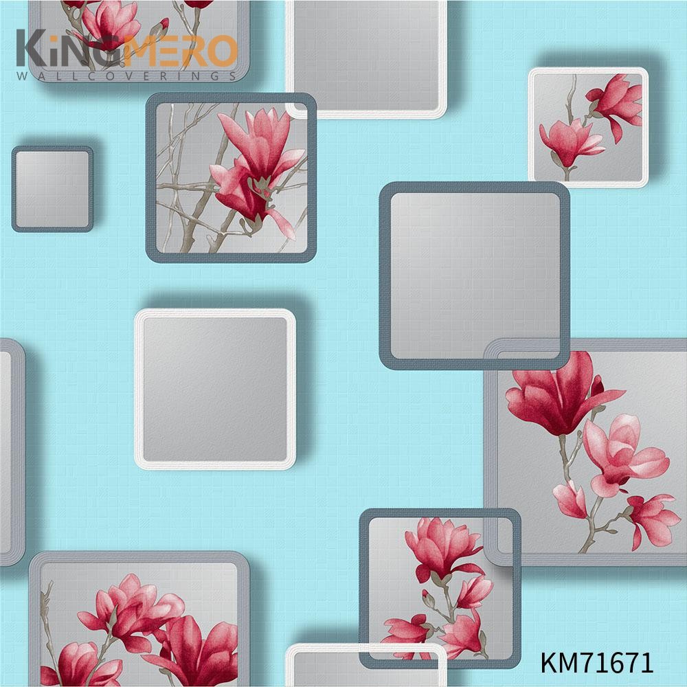 KINGMERO black wallpaper design Durable Flowers Deep Embossed European Photo studio 0.53*9.5M(±5%) PVC Wallpaper SKU:KM71671