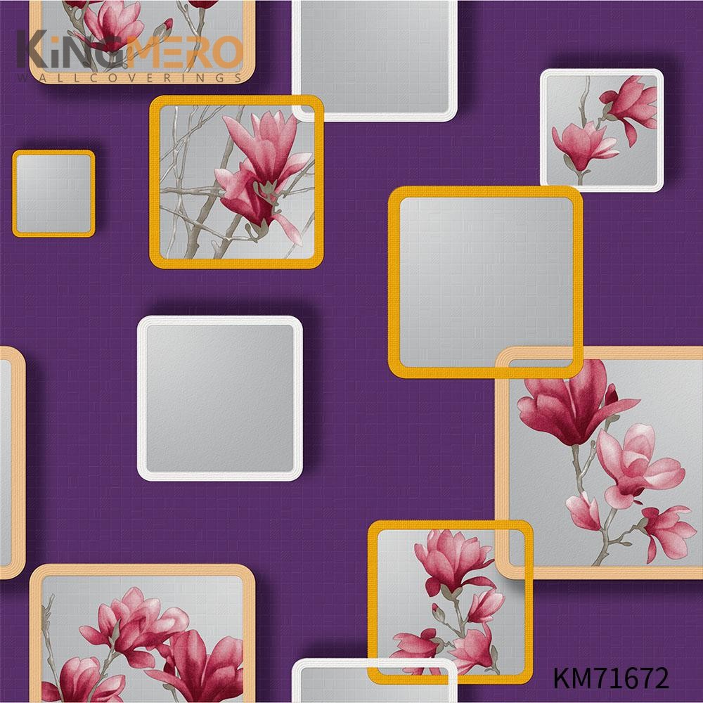 KINGMERO wallpaper of room Durable Flowers Deep Embossed European Photo studio 0.53*9.5M(±5%) PVC Wallpaper SKU:KM71672
