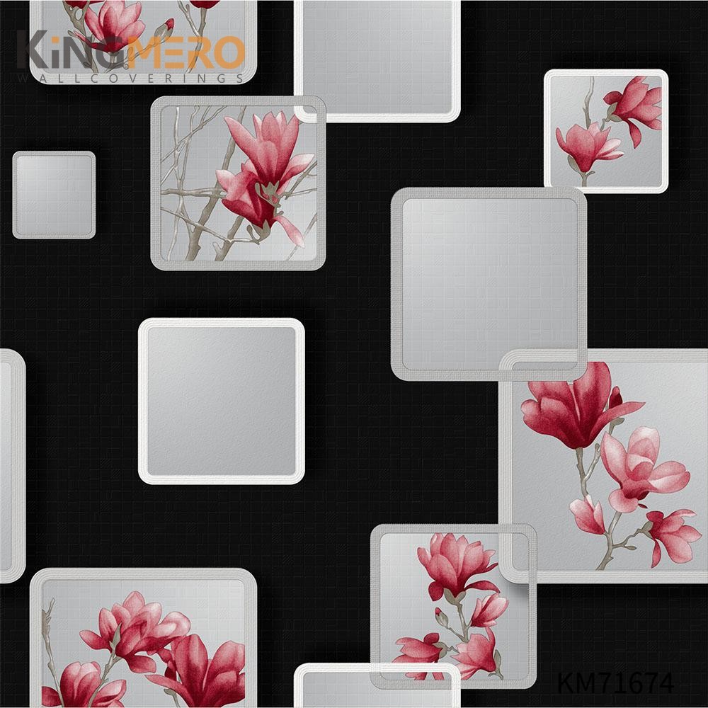 KINGMERO cool wallpaper for home Durable Flowers Deep Embossed European Photo studio 0.53*9.5M(±5%) PVC Wallpaper SKU:KM71674