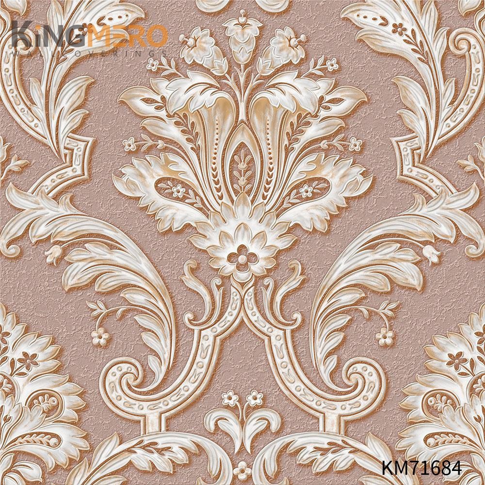 KINGMERO PVC 0.53*9.5M(±5%) Flowers Bronzing Pastoral Home Wall Manufacturer wallpaper bedroom Wallpaper SKU:KM71684