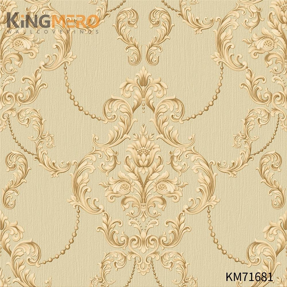 KINGMERO PVC Manufacturer Flowers Bronzing Pastoral wallpaper for the home 0.53*9.5M(±5%) Home Wall Wallpaper SKU:KM71681