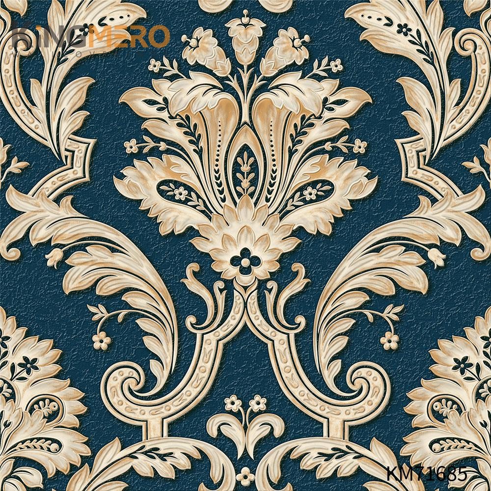 KINGMERO PVC Manufacturer 0.53*9.5M(±5%) Bronzing Pastoral Home Wall Flowers kitchen wallpaper ideas Wallpaper SKU:KM71685