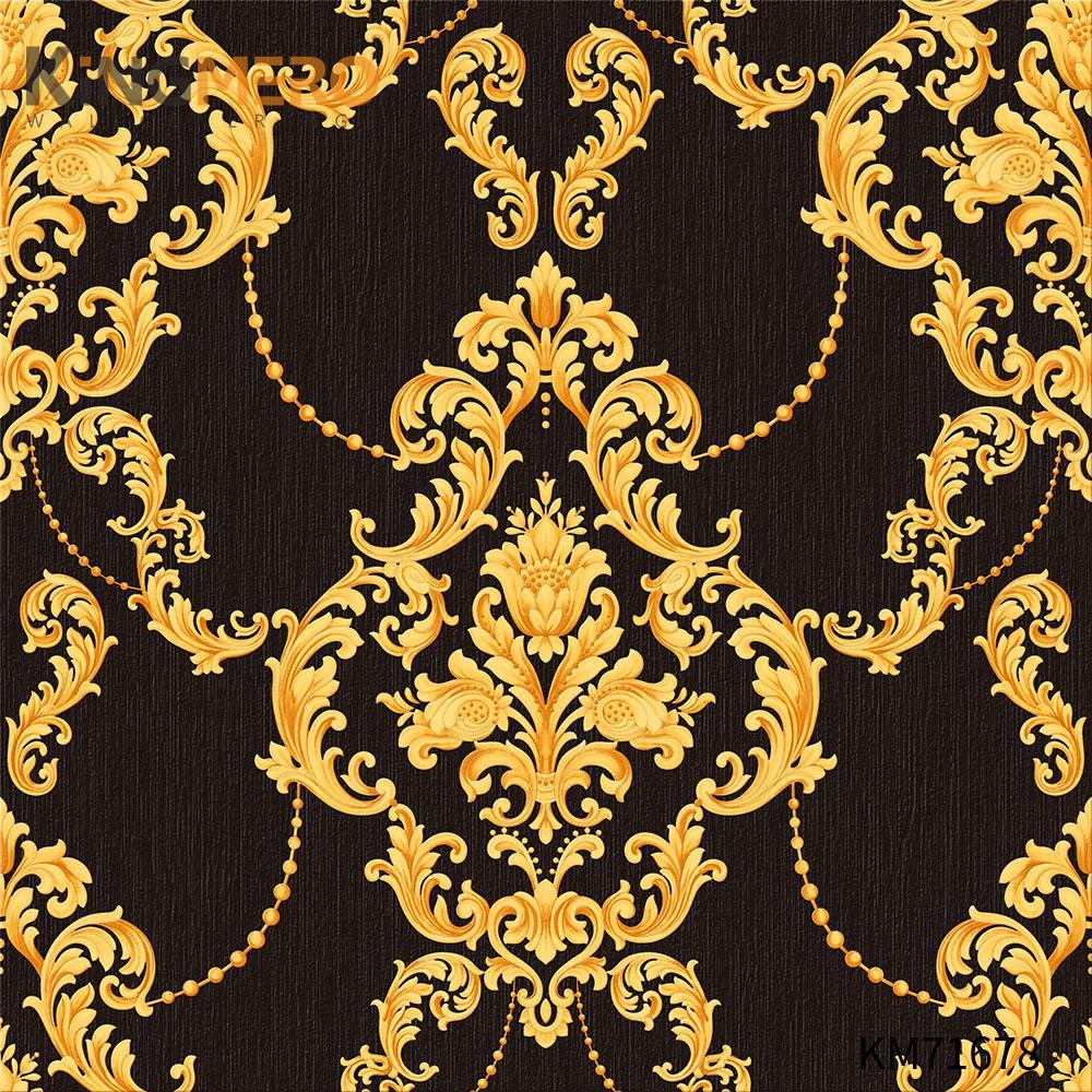 KINGMERO PVC Manufacturer wallpaper background Bronzing Pastoral Home Wall 0.53*9.5M(±5%) Flowers Wallpaper SKU:KM71678