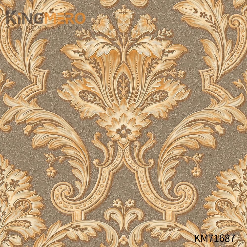 KINGMERO PVC Manufacturer Flowers Bronzing 0.53*9.5M(±5%) Home Wall Pastoral wall covering Wallpaper SKU:KM71687
