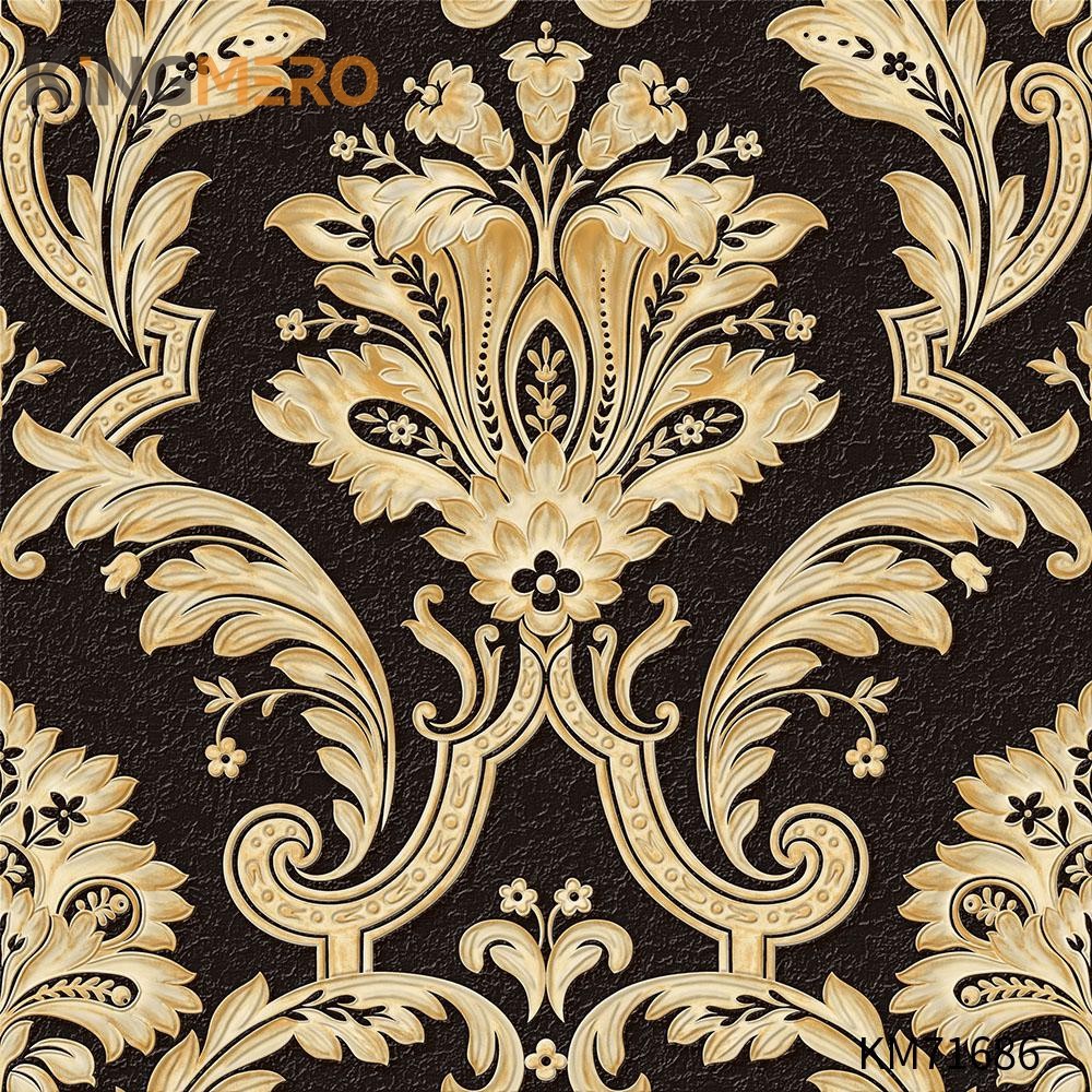 KINGMERO PVC Manufacturer Flowers 0.53*9.5M(±5%) Pastoral Home Wall Bronzing wallpaper designer Wallpaper SKU:KM71686