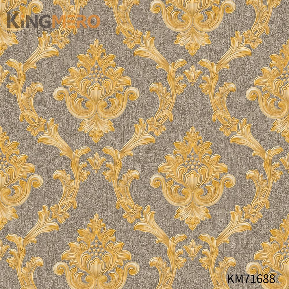 KINGMERO PVC Manufacturer Flowers Bronzing Pastoral 0.53*9.5M(±5%) Home Wall wallpaper companies Wallpaper SKU:KM71688