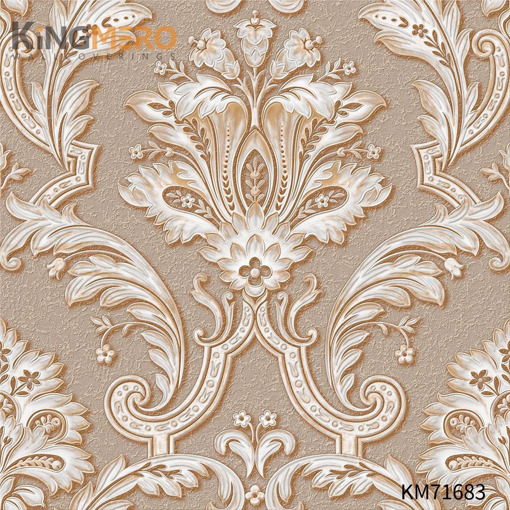 KINGMERO 0.53*9.5M(±5%) Manufacturer Flowers Bronzing Pastoral Home Wall PVC wallpaper house Wallpaper SKU:KM71683