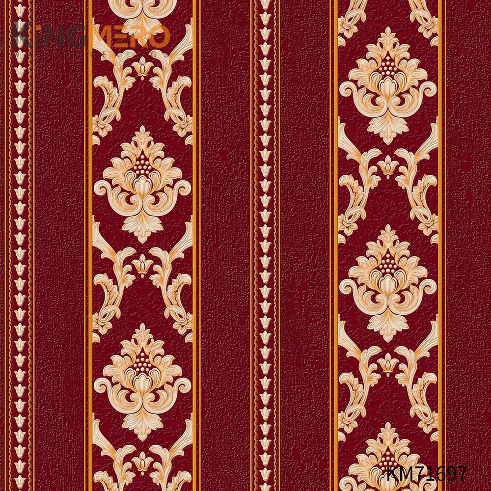 KINGMERO PVC Manufacturer Flowers Pastoral Bronzing Home Wall 0.53*9.5M(±5%) wallpaper for house decoration Wallpaper SKU:KM71697