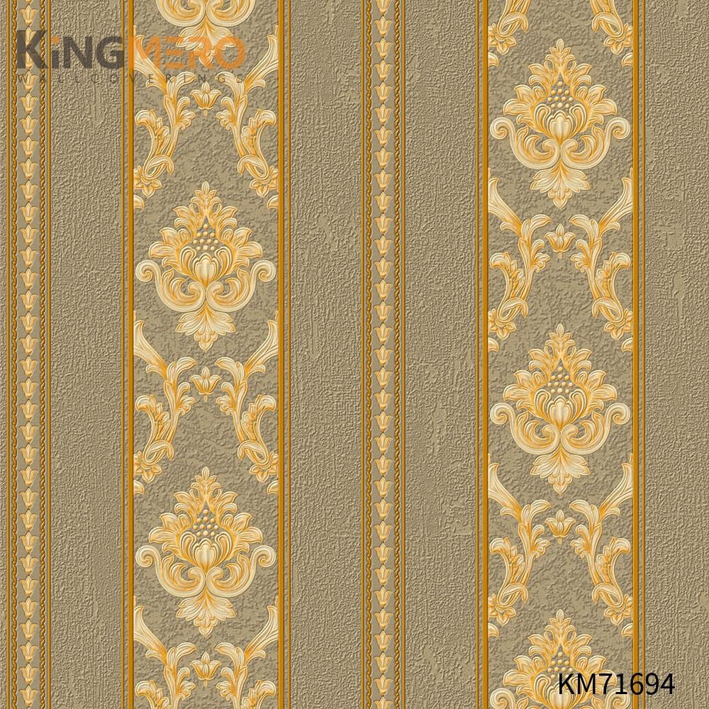 KINGMERO Pastoral Manufacturer Flowers Bronzing PVC Home Wall 0.53*9.5M(±5%) kitchen wallpaper borders Wallpaper SKU:KM71694