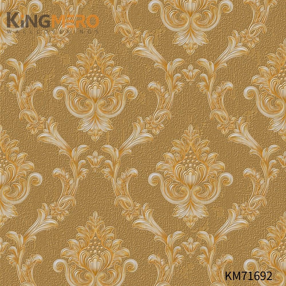 KINGMERO PVC Manufacturer Flowers Home Wall Pastoral Bronzing 0.53*9.5M(±5%) white wallpaper for walls Wallpaper SKU:KM71692