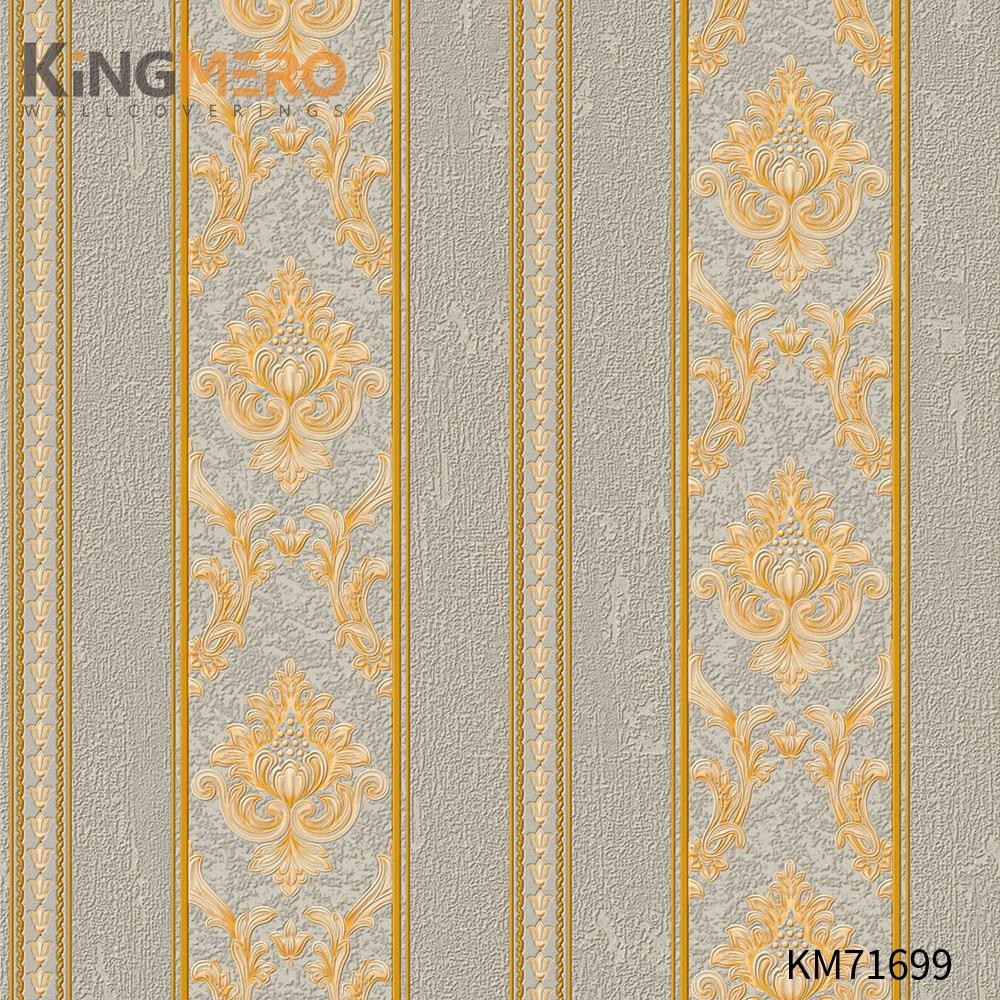 KINGMERO PVC Bronzing Flowers Manufacturer Pastoral Home Wall 0.53*9.5M(±5%) commercial wallpaper Wallpaper SKU:KM71699