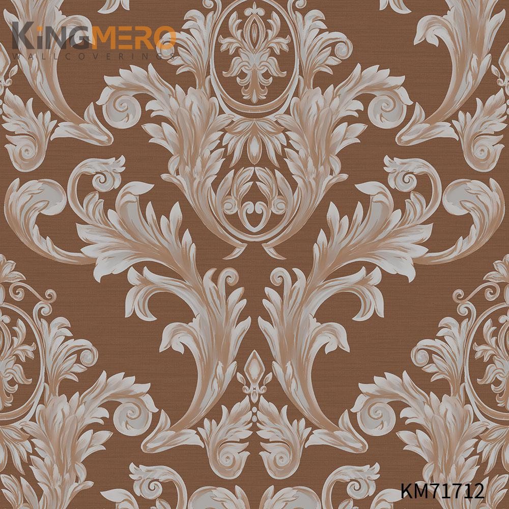 KINGMERO Manufacturer PVC Home Wall 0.53*9.5M(±5%) online wallpaper shopping Flowers Bronzing Pastoral Wallpaper SKU:KM71712