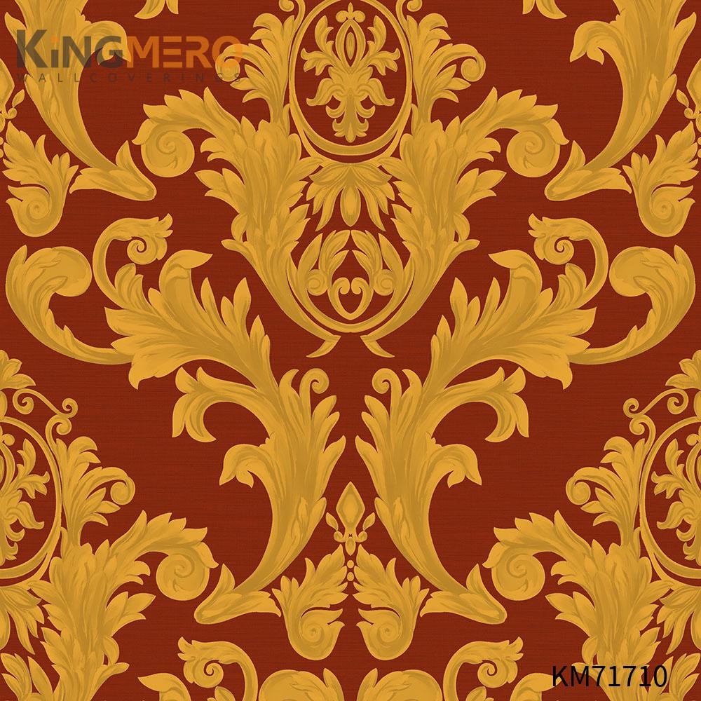 KINGMERO Home Wall 0.53*9.5M(±5%) designer home wallpaper Bronzing Pastoral Manufacturer PVC Flowers Wallpaper SKU:KM71710