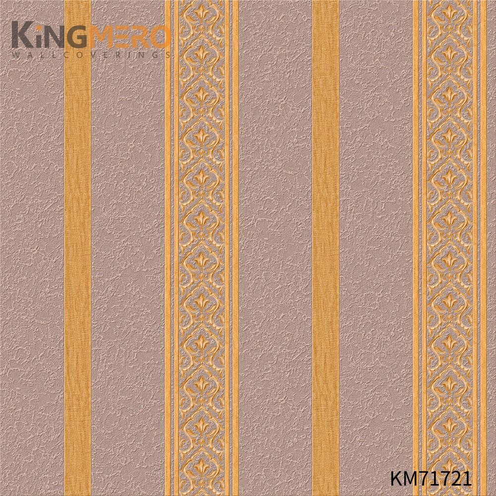 KINGMERO Manufacturer PVC Bronzing Pastoral Home Wall 0.53*9.5M(±5%) prepasted wallpaper for sale Flowers Wallpaper SKU:KM71721