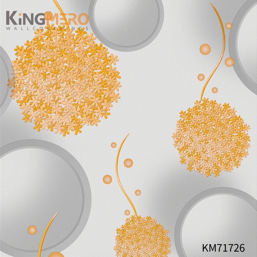 KINGMERO wallpaper supplies online Manufacturer Flowers Bronzing Pastoral Home Wall 0.53*9.5M(±5%) PVC Wallpaper SKU:KM71726