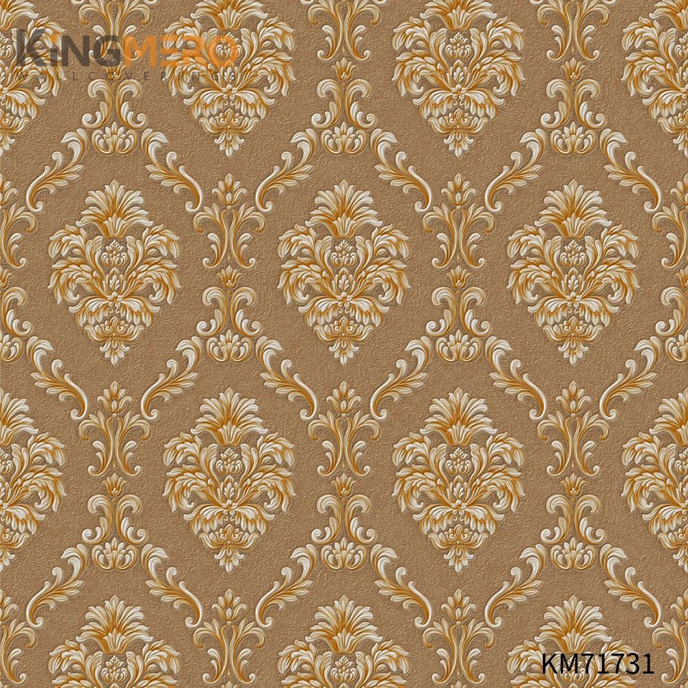KINGMERO wallpaper for the wall Manufacturer Flowers Bronzing Pastoral Home Wall 0.53*9.5M(±5%) PVC Wallpaper SKU:KM71731