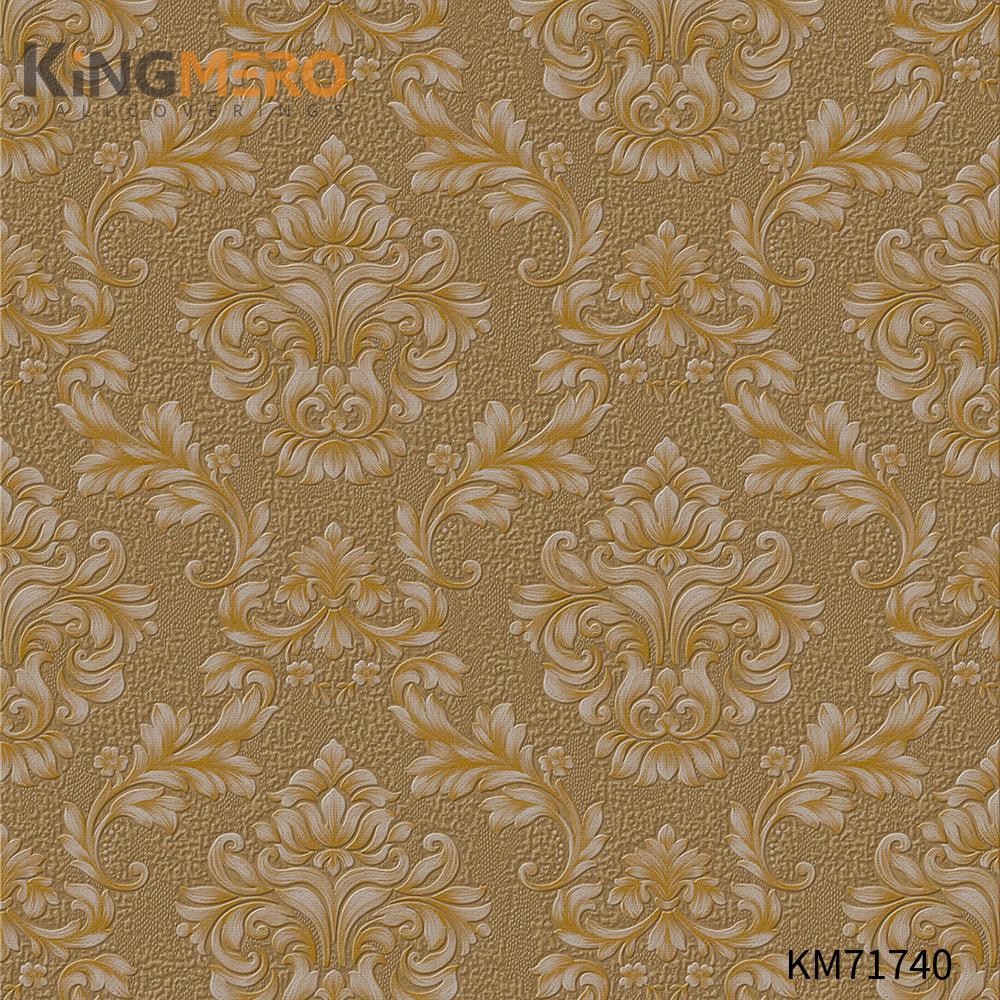 KINGMERO free wallpaper Manufacturer Flowers Bronzing Pastoral Home Wall 0.53*9.5M(±5%) PVC Wallpaper SKU:KM71740