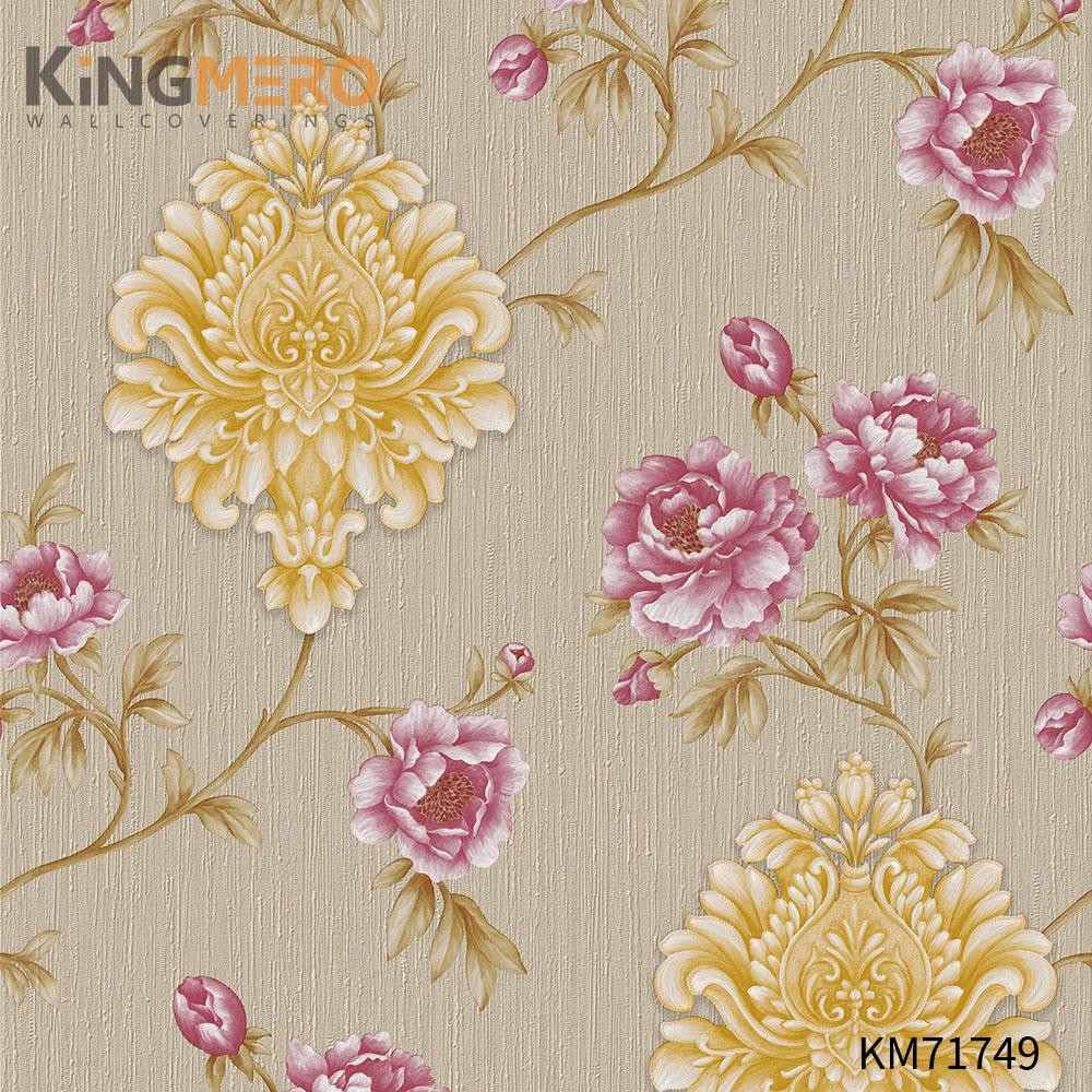 KINGMERO modern black wallpaper Manufacturer Flowers Bronzing Pastoral Home Wall 0.53*9.5M(±5%) PVC Wallpaper SKU:KM71749