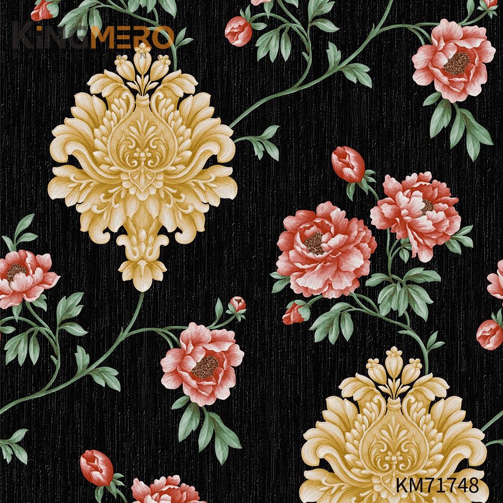 KINGMERO popular wallpapers for home Manufacturer Flowers Bronzing Pastoral Home Wall 0.53*9.5M(±5%) PVC Wallpaper SKU:KM71748