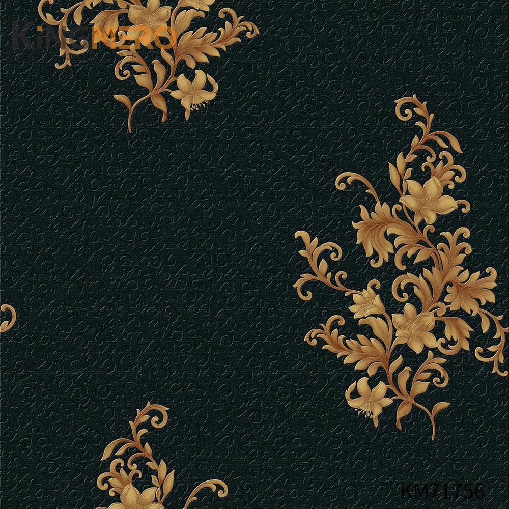 KINGMERO wallpaper in living room Manufacturer Flowers Bronzing Pastoral Home Wall 0.53*9.5M(±5%) PVC Wallpaper SKU:KM71756