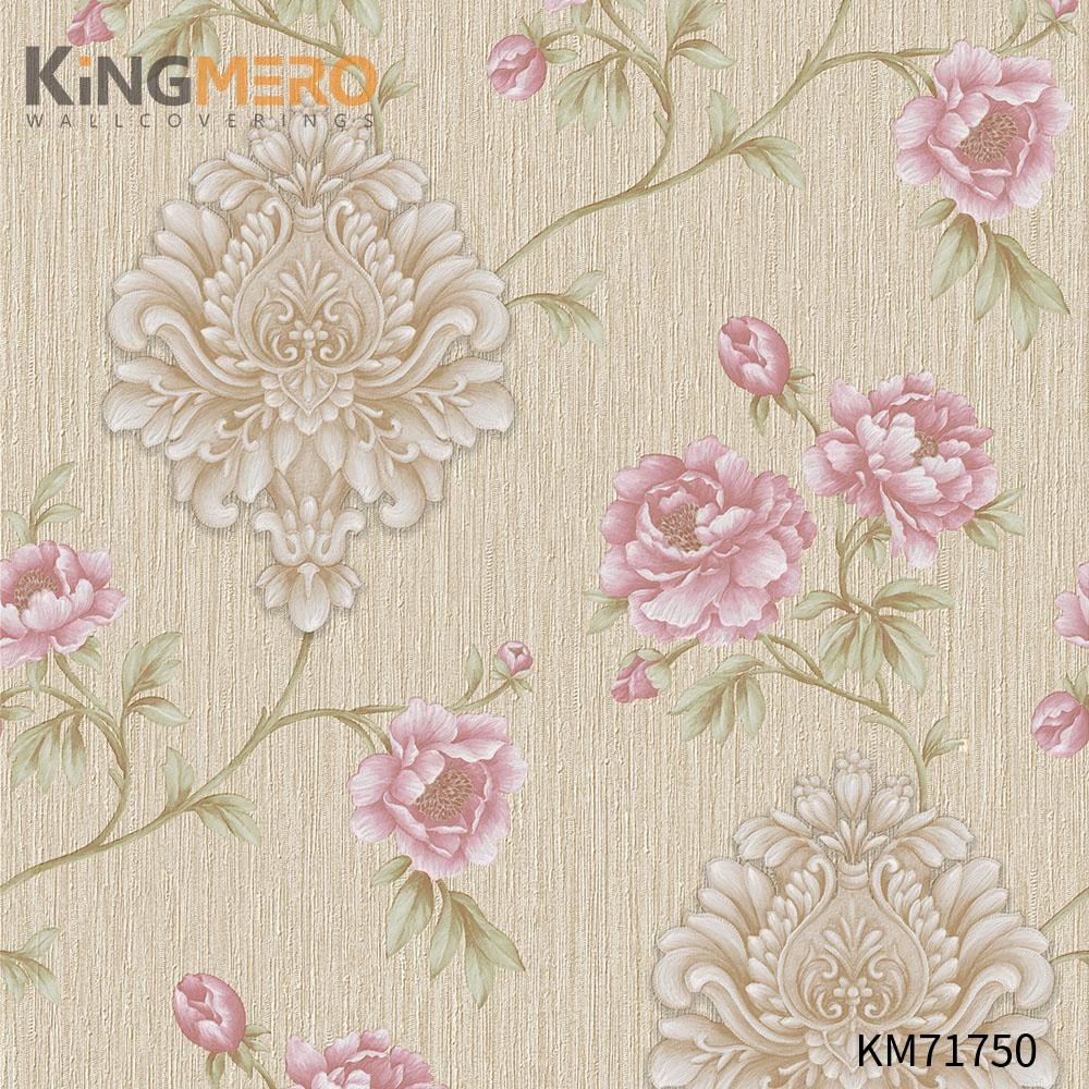 KINGMERO designing wallpaper patterns Manufacturer Flowers Bronzing Pastoral Home Wall 0.53*9.5M(±5%) PVC Wallpaper SKU:KM71750