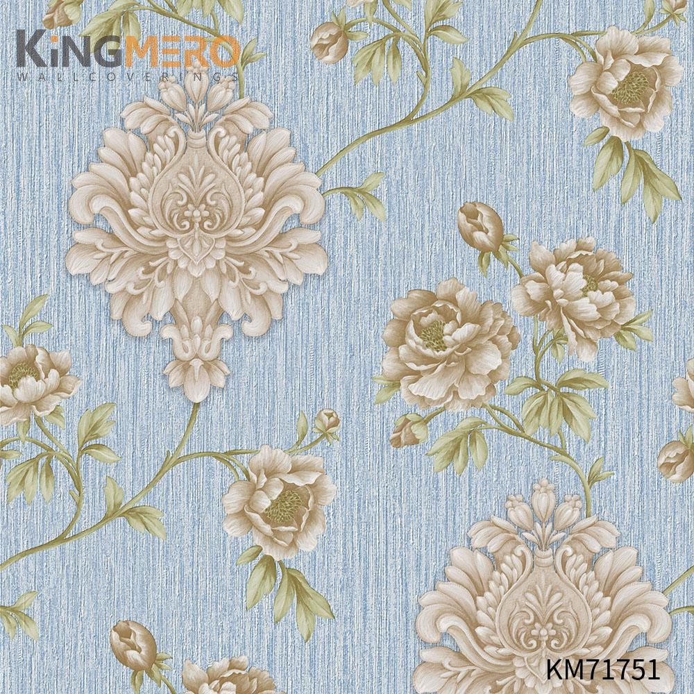 KINGMERO temporary walls for sale Manufacturer Flowers Bronzing Pastoral Home Wall 0.53*9.5M(±5%) PVC Wallpaper SKU:KM71751