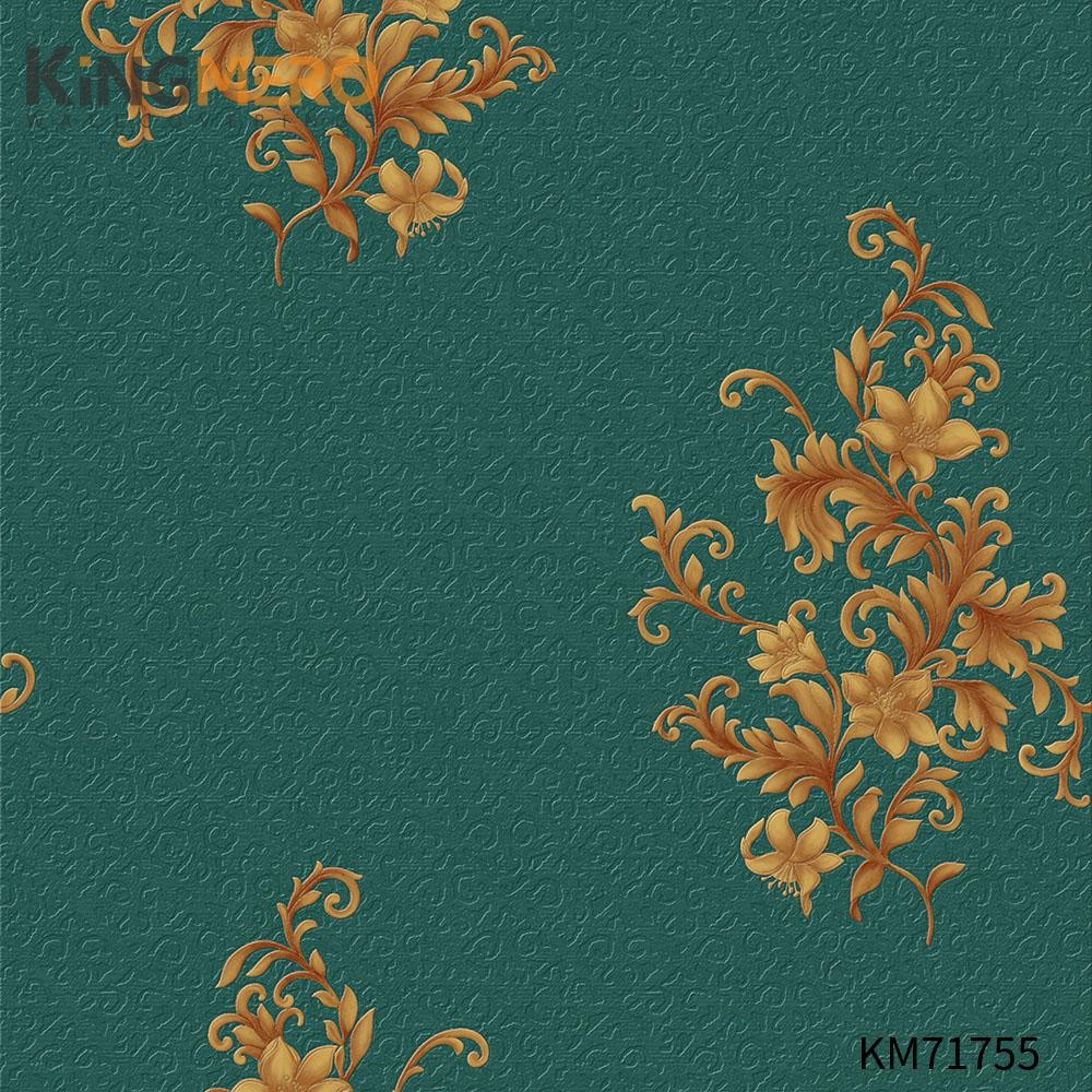 KINGMERO wallpaper on wall design Manufacturer Flowers Bronzing Pastoral Home Wall 0.53*9.5M(±5%) PVC Wallpaper SKU:KM71755