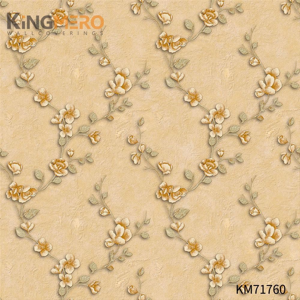 KINGMERO custom home wallpaper Manufacturer Flowers Bronzing Pastoral Home Wall 0.53*9.5M(±5%) PVC Wallpaper SKU:KM71760