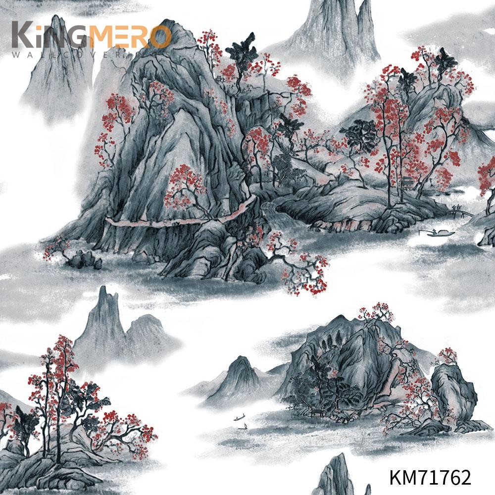 KINGMERO design with wallpaper Manufacturer Flowers Bronzing Pastoral Home Wall 0.53*9.5M(±5%) PVC Wallpaper SKU:KM71762
