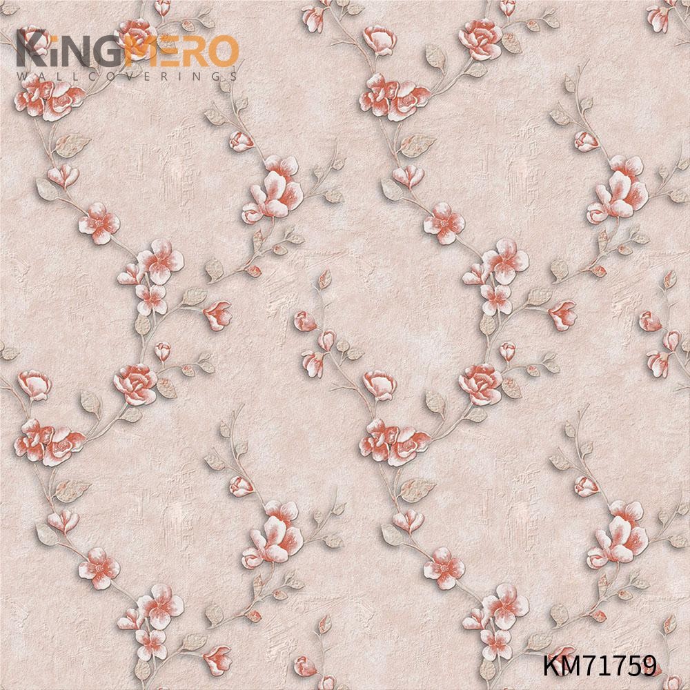 KINGMERO design wallpaper online Manufacturer Flowers Bronzing Pastoral Home Wall 0.53*9.5M(±5%) PVC Wallpaper SKU:KM71759