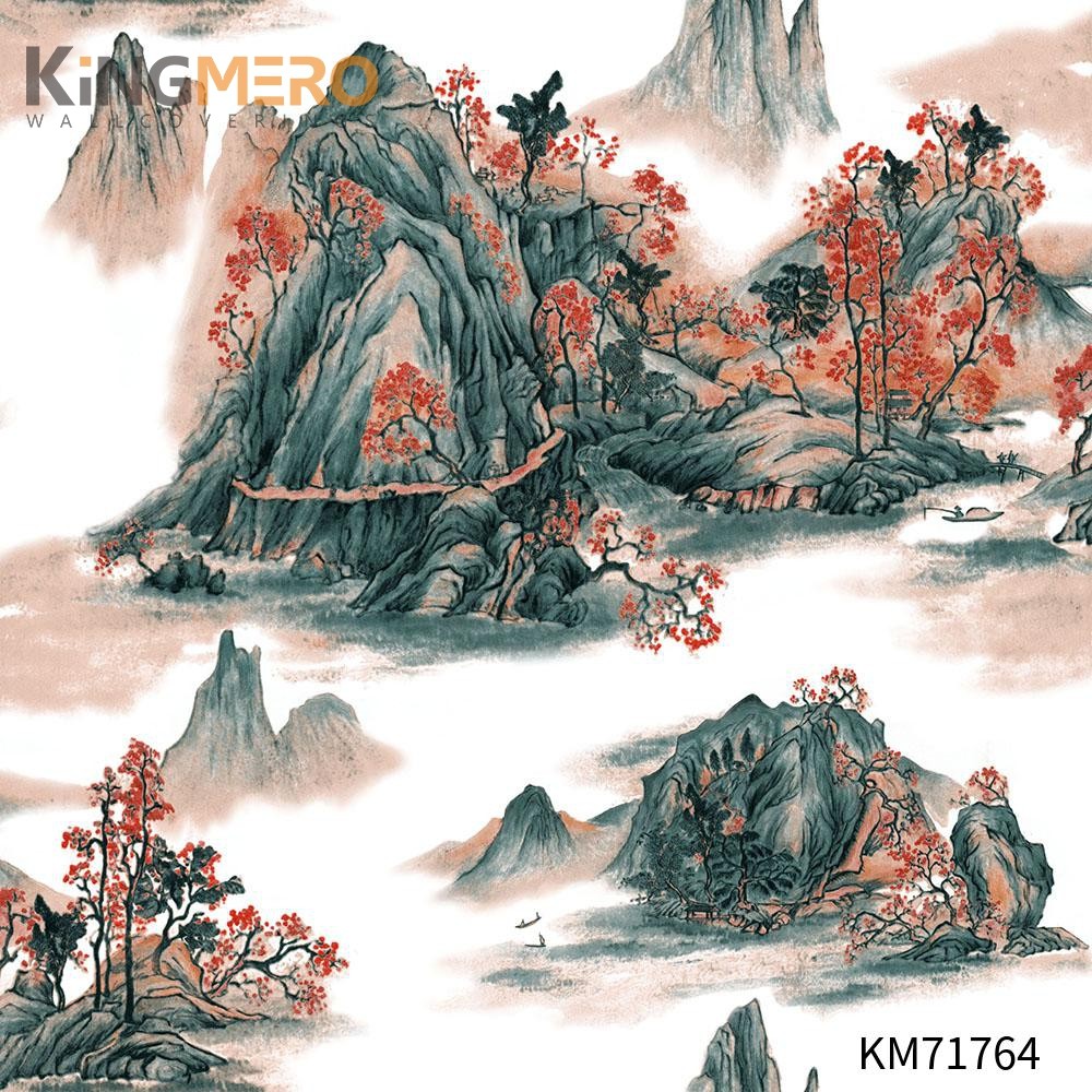 KINGMERO black wallpaper design Manufacturer Flowers Bronzing Pastoral Home Wall 0.53*9.5M(±5%) PVC Wallpaper SKU:KM71764
