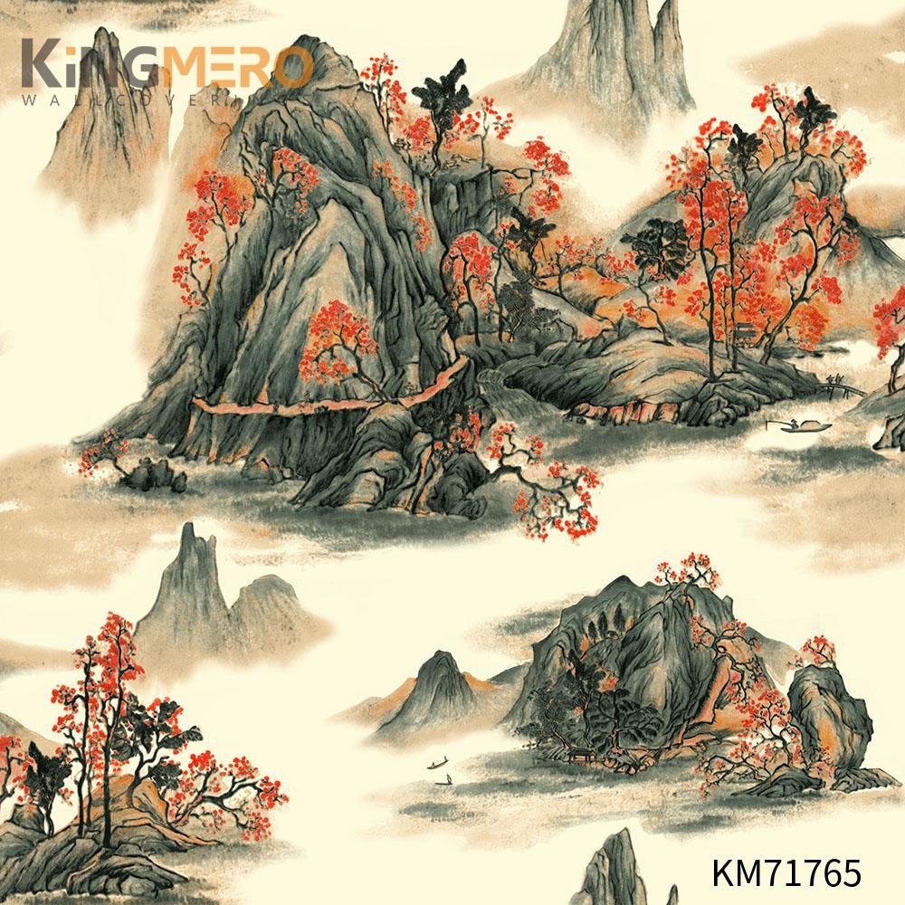 KINGMERO main wallpaper Manufacturer Flowers Bronzing Pastoral Home Wall 0.53*9.5M(±5%) PVC Wallpaper SKU:KM71765