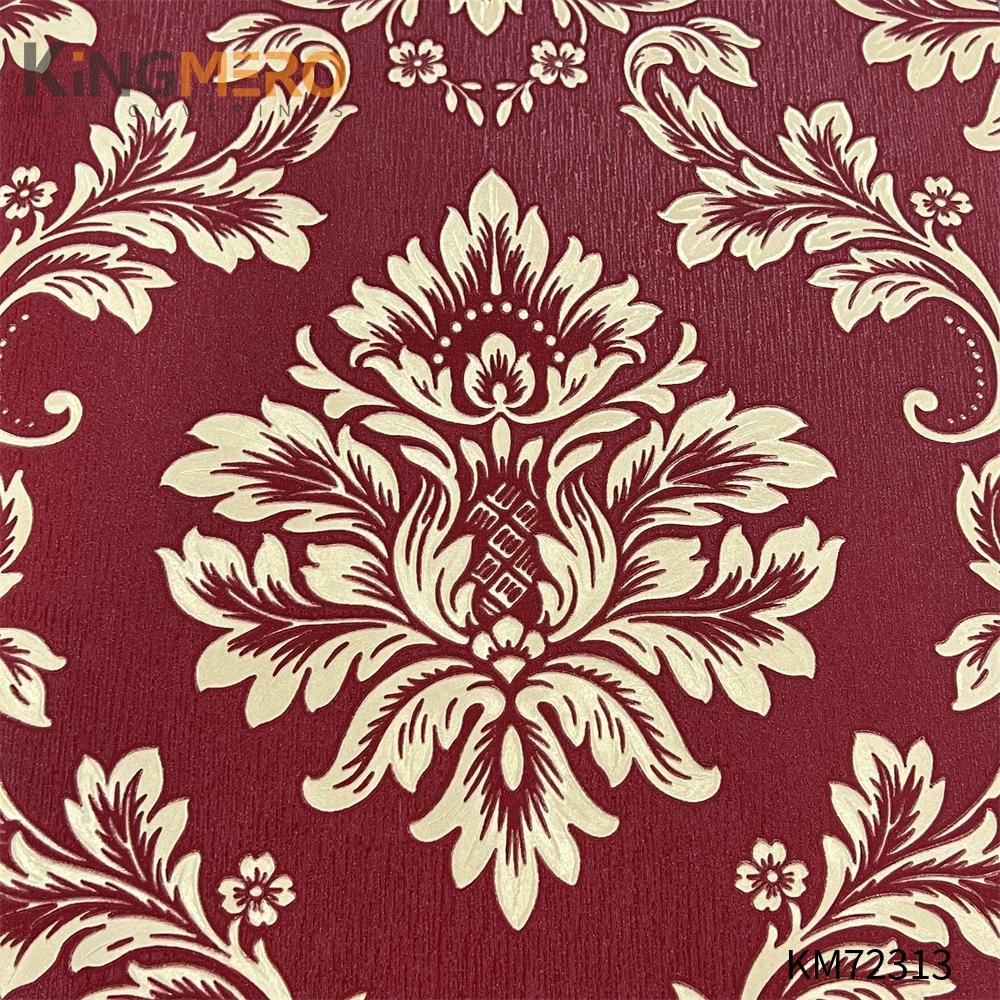 KINGMERO PVC Affordable Flowers Deep Embossed European Household 0.53*9.5M(±5%) wall wallpaper Wallpaper SKU:KM72313